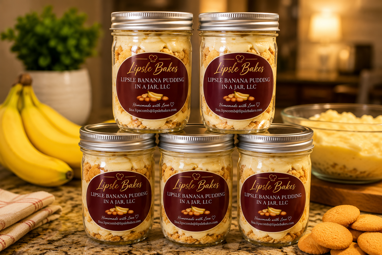 5 Banana Pudding Jars