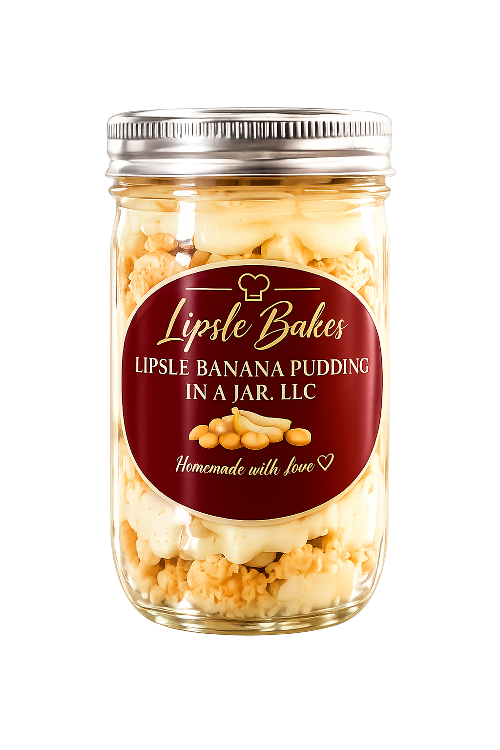 LIPSLE banana pudding in a jar